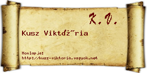 Kusz Viktória névjegykártya