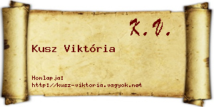 Kusz Viktória névjegykártya